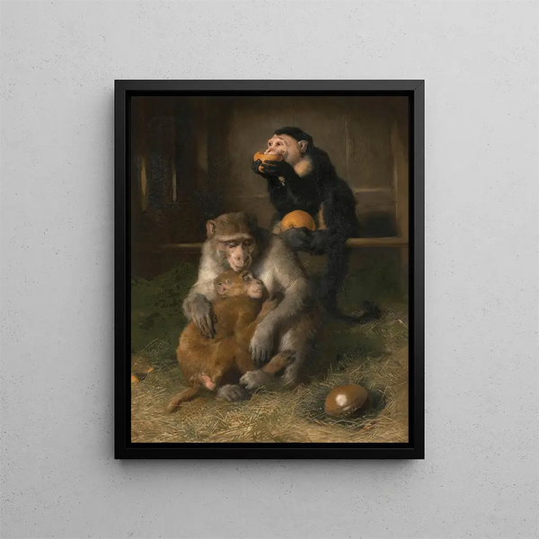 läkare som besöker fattiga släktingar i zoologiska trädgården - Sir Edwin Henry Landseer — inramlat konstverk på väggen