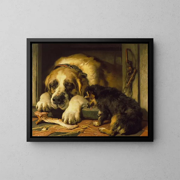 Miettes douteuses - Sir Edwin Henry Landseer — inramlat konstverk på väggen