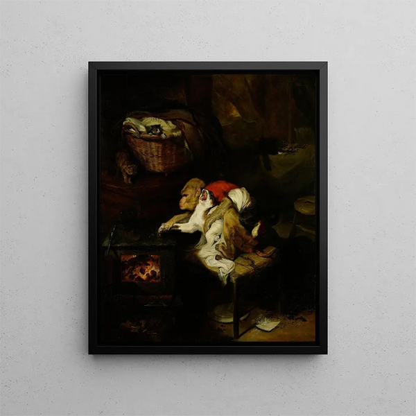 La patte du chat - Sir Edwin Henry Landseer — inramlat konstverk på väggen
