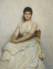 Mademoiselle Katherine Grant La Dame en blanc - Sir Hubert von Herkomer — vy av konstverket