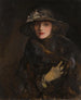En dam i brunt - Sir John Lavery — vy av konstverket