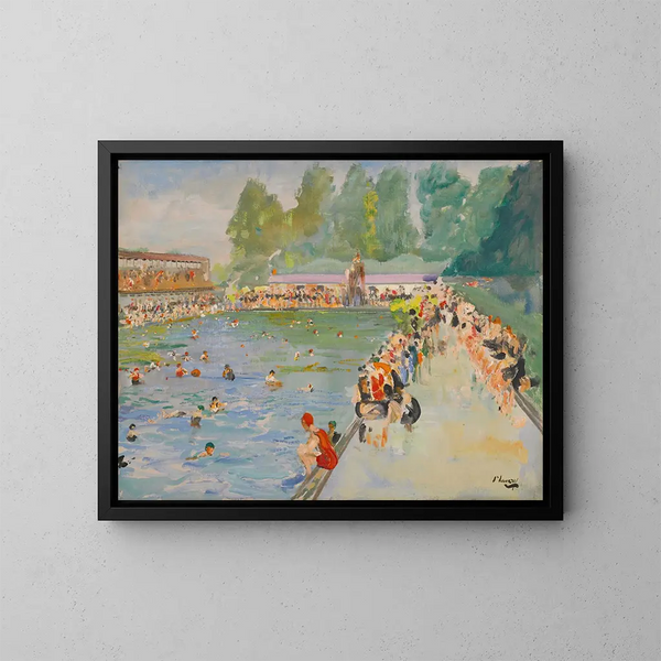 Bains de Chiswick - Sir John Lavery — inramlat konstverk på väggen