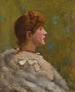 Flicka i en pälsscarf - Sir John Lavery — vy av konstverket