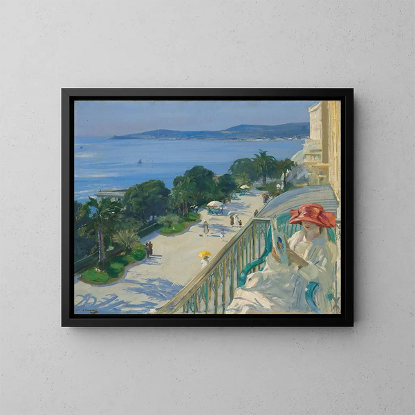 La Terrasse à Cap d'Ail - Sir John Lavery — inramlat konstverk på väggen