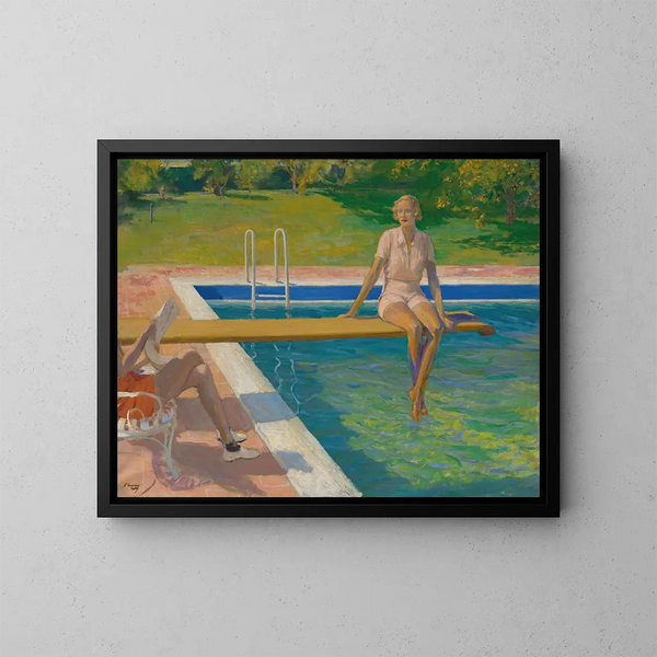 La vicomtesse de Castlerosse à Palm Springs - Sir John Lavery — inramlat konstverk på väggen