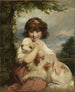 En ung flicka och hennes hund - Sir Joshua Reynolds — vy av konstverket