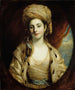 Porträtt av Vertue Jodrell av Joshua Reynolds — gyllene turban, hermelin och blått skärp