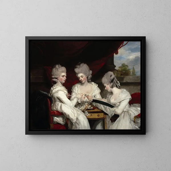 Les dames Waldegrave - Sir Joshua Reynolds — inramlat konstverk på väggen