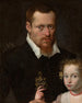 porträtt av en man med sin dotter - Sofonisba Anguissola — vy av konstverket
