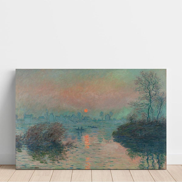 Reproduktion av målningen Solnedgång över Seine i Lavacourt, vintereffekt - Claude Monet