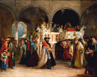 Solomon Alexander Hart - The Feast of the Rejoicing of the Law at the Synagogue in Leghorn Italy.webp