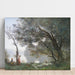 Reproduktion av målningen Souvenir de Mortefontaine av Jean-Baptiste-Camille Corot