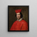 Porträtt av kardinal Camillo Astalli Pamphili 1616-1663 - Spansk skola — inramlat konstverk på väggen