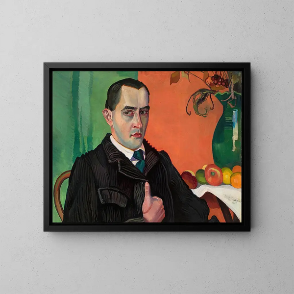 Portrait de Maria Stawarska Goliska - Stanisław Ignacy Witkiewicz — inramlat konstverk på väggen