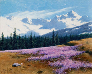 Stanisaw Witkiewicz - Crocuses with Snowy Mountains Behind.webp