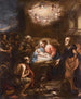 Adoration des bergers - Stefano Magnasco — vy av konstverket