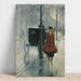 Reproduktion av målningen Strassenszene Mit Frau, Berlin av Lesser Ury