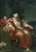 En betjänt som vilar med en ung pojke som kittlar hans öra - Giuseppe Maria Crespi's verk — vy av konstverket