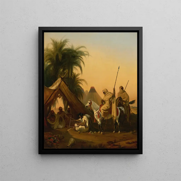 Studio of mileJeanHorace Vernet - Horsemen And Arab Chiefs Listening To A Musician.webp