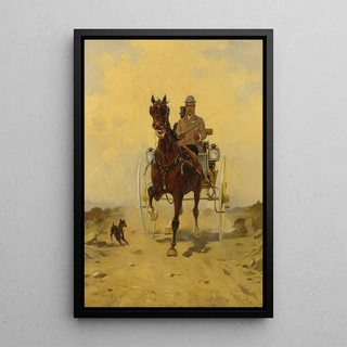 Style of RenPierreCharles Princeteau - Horse And Carriage.webp