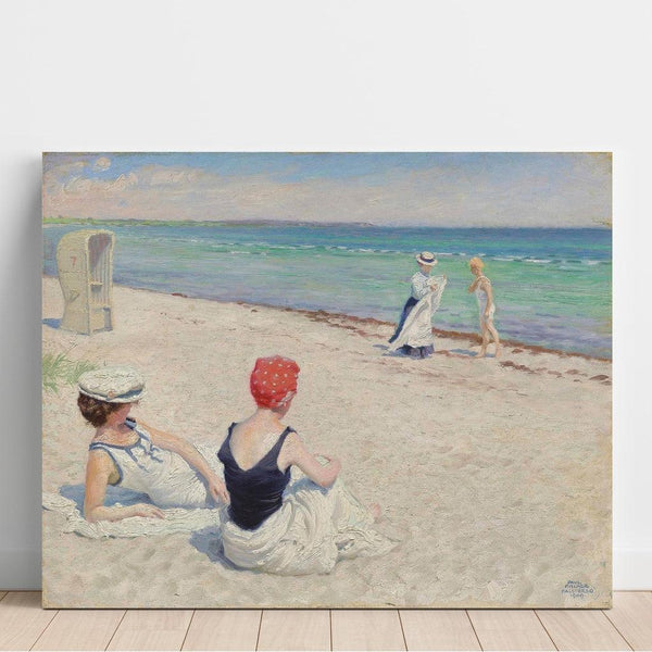 Reproduktion av målningen på stranden, Falsterbo - Paul Fischer