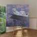Reproduktion av målningen På båten - Claude Monet