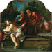 Suzanne och de äldre - Marcantonio Franceschini — visat i en interiör