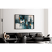 Abstrakt målning – urbana fragment | Modern väggposter i kalla färger och orange accenter