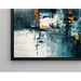 Abstrakt målning – urbana fragment | Modern väggposter i kalla färger och orange accenter