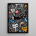 Pop Art-målning – Stiliserade katter | Poster i färgglad urban stil à la Keith Haring