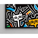 Pop Art-målning – Stiliserade katter | Poster i färgglad urban stil à la Keith Haring