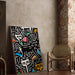 Pop Art-målning – Stiliserade katter | Poster i färgglad urban stil à la Keith Haring