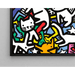 Pop Art-målning – Dans av Feline | Färggör poster av stiliserade katter