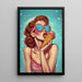 Pop Art-målning – Sommarens sötma | Colorerad vintage poster av en kvinna med glass