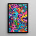 Pop Art-målning – Explosiv färgkaskad | Poster Urban doodle och färgglad