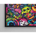 Pop Art-målning – Jungle Féline | Poster med färgglada fantasifulla katter