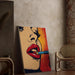 Pop Art-målning – Läppstift | Poster Glamour Färgglad Stil Lichtenstein