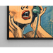 Pop Art-målning – Surprise i Telefon | Poster Vintage Retro Stil BD