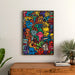 Pop Art-målning – Figurers univers | Poster i färgglad Keith Haring-stil