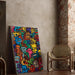 Pop Art-målning – Figurers univers | Poster i färgglad Keith Haring-stil