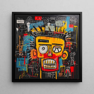 Tableau Street Art – Masque Jaune | Poster Tête Stylisée en Couleurs Vives | Affiche Pop Art Inspirée de l’Art Urbain et Graffiti