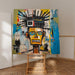Målning Street Art – Visage Mécanique de la Rue | Poster Murale Pop Art Style Basquiat