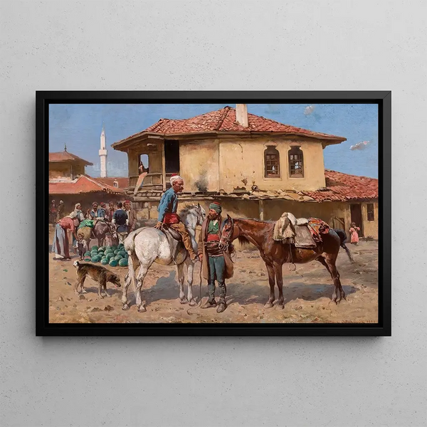 den orientaliska marknaden - Tadeusz Ajdukiewicz — inramlat konstverk på väggen