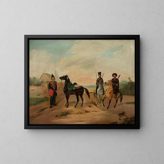 Tadeusz Brodowski - Three horsemen on the road.webp