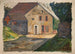 ett tegelhus med en annex - Tadeusz Makowski — vy av konstverket