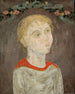 Flicka med blomsterkransar - Tadeusz Makowski — vy av konstverket