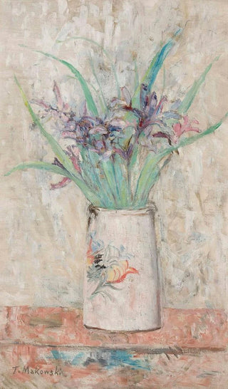 Tadeusz Makowski - Irises in a white flowervase.webp