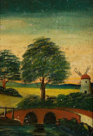 Tadeusz Makowski - Landscape with a windmill and a bridge.webp