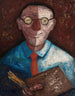 Portrait av en man med palett Jacques Gotkowski - Tadeusz Makowski — vy av konstverket