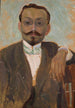 Portrait av skulptören Bolesław Bażukiewicz - Tadeusz Makowski — vy av konstverket